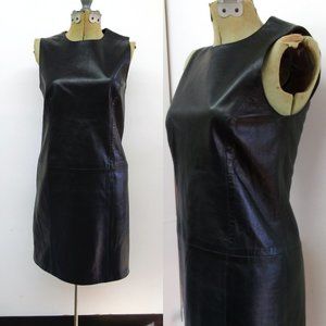 Vintage 90s Kors Michael Kors Leather Shift Dress Size 6
